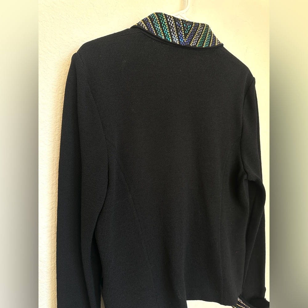 St John Evening Santana Knit jacket with silver Beading size 10 - Picture 9 of 12